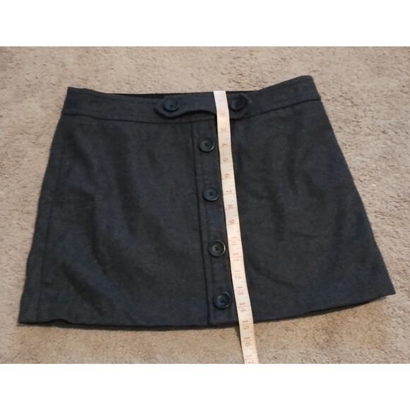 Gap Women's Dark Gray Recycled Wool Blend Front Button Skirt Size 8 - Picture 4 of 5